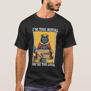 Camiseta Gato Engraçado Na Caixa Eu Sou O Rei Você É O Leal