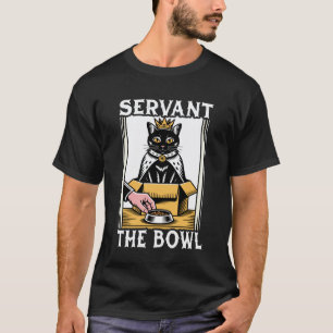 Camiseta Gato Engraçado na Caixa Servo O Tazón Amante de Ga
