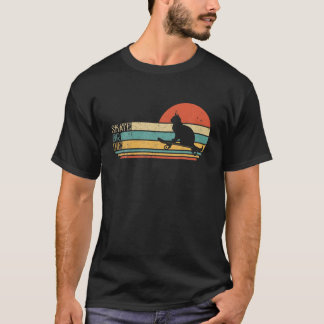 Camiseta Gato Engraçado No Skateboard, Retro Skateboarder
