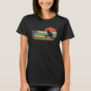 Camiseta Gato Engraçado No Skateboard, Retro Skateboarder