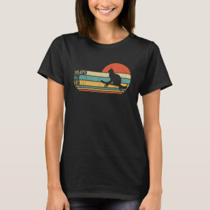 Camiseta Gato Engraçado No Skateboard, Retro Skateboarder