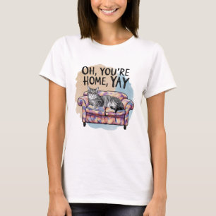Camiseta Gato Engraçado Oh, você está em casa