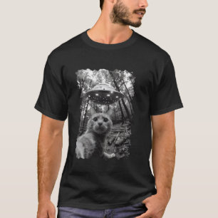 Camiseta Gato Engraçado OVNI, Gato Alien Engraçado Selfie O