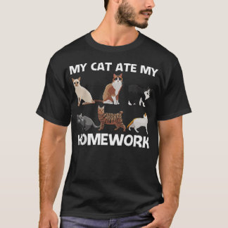 Camiseta Gato Engraçado Para Meninos Amante de Gatos Dona d