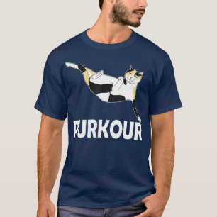 Camiseta Gato Engraçado Parkour Purkour Homens Mulheres Pr