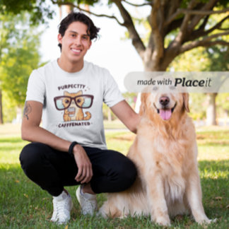 Camiseta Gato engraçado perfeitamente cafeinado