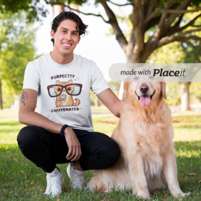 Camiseta Gato engraçado perfeitamente cafeinado (Criador carregado)