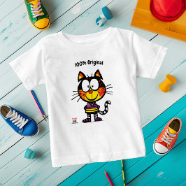 Camiseta Gato engraçado personalizável com etiqueta de nome