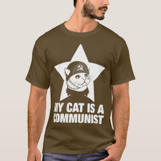 Camiseta Gato Engraçado Presente Meu Gato É Comunista