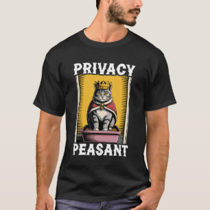 Camiseta Gato engraçado privacidade camponês caixa de areia