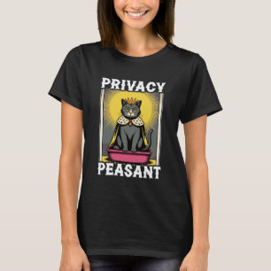 Camiseta Gato Engraçado Privacidade Camponês Gato Caixa de