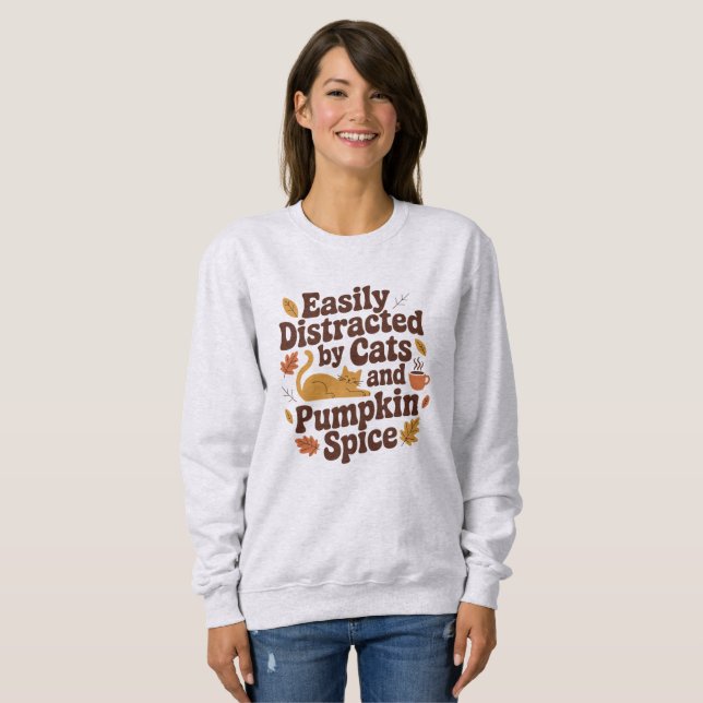 Camiseta Gato Engraçado - Pumpkin Spice Fall (Frente Completa)