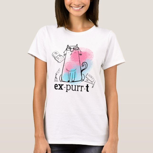 Camiseta Gato Engraçado Pun Expurrando Desenho Felino Gelad (Frente)