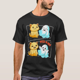 Camiseta Gato Engraçado Pun Peek Um Boo Homens Meninos Mulh