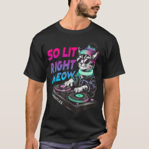 Camiseta Gato Engraçado Rave Roupa Gráfica Tão Lenta Que A
