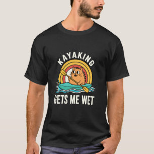 Camiseta Gato Engraçado Remando de Caiaque Molhado Piada Ad
