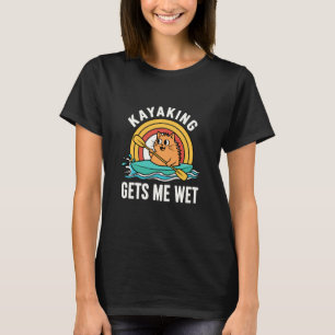 Camiseta Gato Engraçado Remando de Caiaque Molhado Piada Ad
