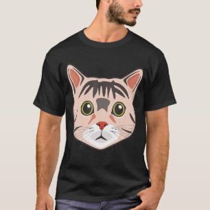 Camiseta Gato Engraçado Rosto de Gatinho Feliz, Gatinho Fel