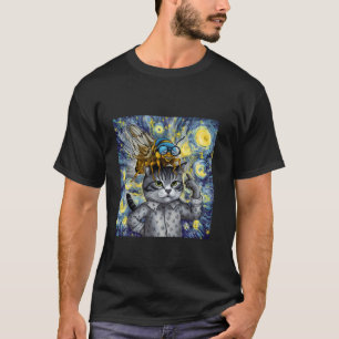 Camiseta Gato Engraçado Selfie Com Invasão de Cigarras 2024