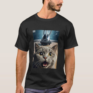 Camiseta Gato Engraçado Selfie com Memória Gráfica de Caça