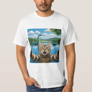 Camiseta Gato engraçado selfie com o Gatinho Legal Loch Nes