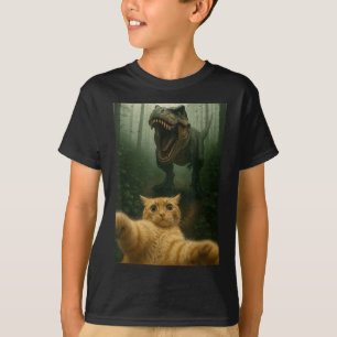 Camiseta Gato Engraçado Selfie Dinossaur Meming Graph