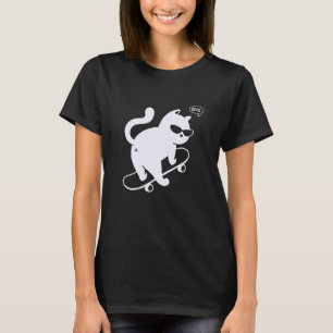 Camiseta Gato Engraçado Tchau Skate Introvertido Humor Sarc
