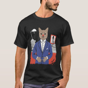 Camiseta Gato Engraçado Vestindo Empresário Negociante Smok