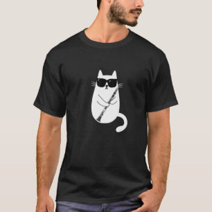 Camiseta Gato Engraçado Vestindo Óculos De Sol Jogando Cl