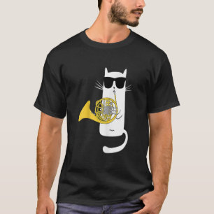 Camiseta Gato Engraçado Vestindo óculos de sol tocando ch