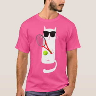 Camiseta Gato Engraçado Vestindo óculos escuros tocando Tên
