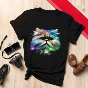 Camiseta Gato Entusiasta Roupa Colorido do Gato
