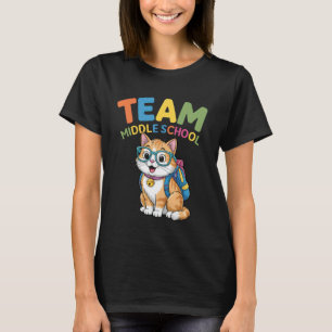 Camiseta Gato Equipe Volta às Aulas Ensino Médio Meninos Me