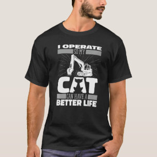 Camiseta Gato Escavadeira Equipamento Pesado Escavar Escava
