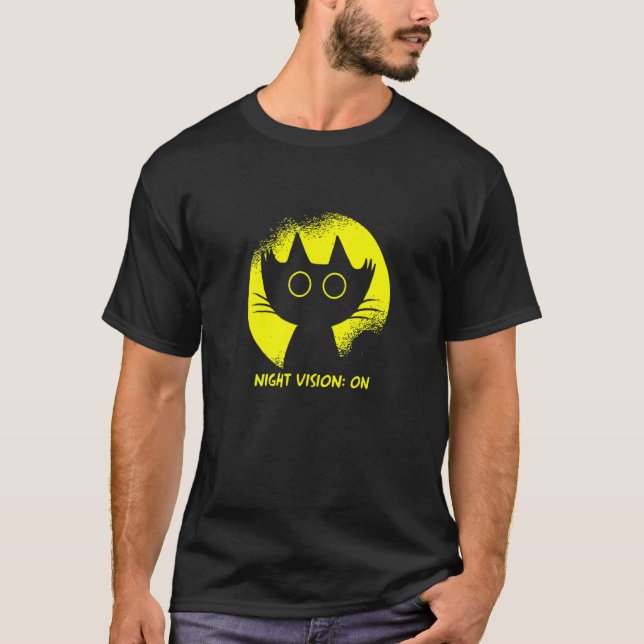 Camiseta Gato Escuridão Ele Gato (Frente)