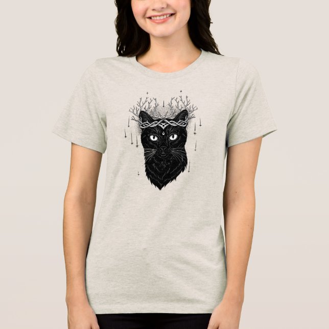 Camiseta gato escuro místico (Frente)