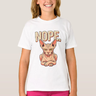 Camiseta Gato Esfinge Irritado Humor Vintage Engraçado NÃO