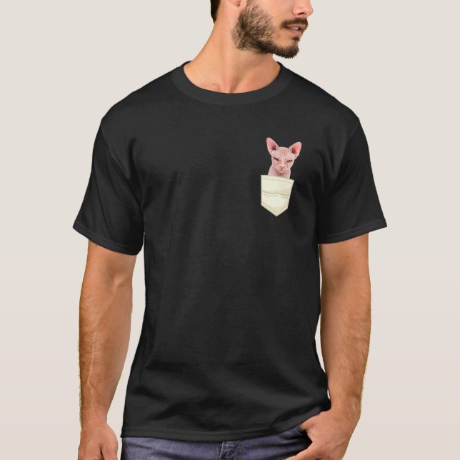 Camiseta Gato Esfinge No Gato De Pet Sem Cabelo De Roupa De (Frente)
