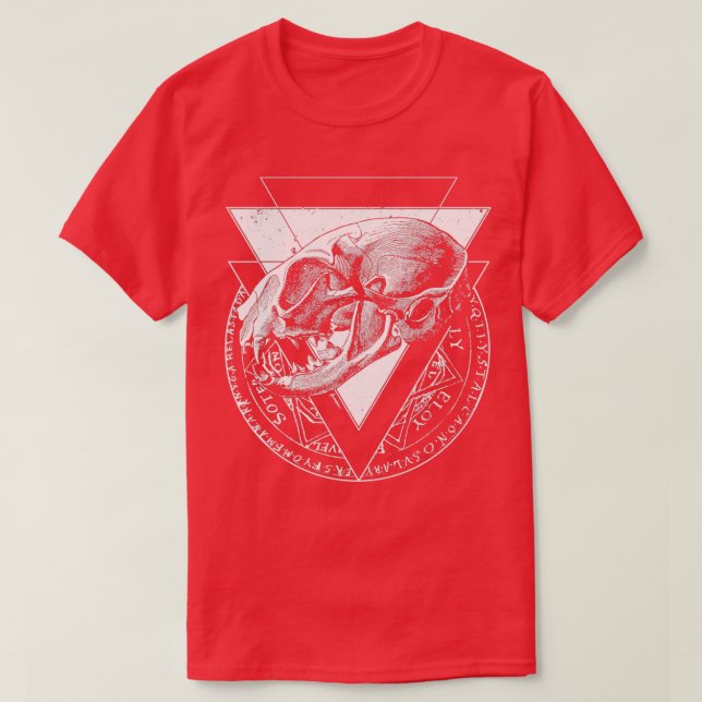 Camiseta Gato Esotérico do crânio (Frente do Design)