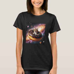 Camiseta Gato Espacial Andando de Donut Donut Engraçado Doc