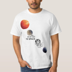 Camiseta Gato Espacial Astronauta Fofo Flutuando na Galáxia