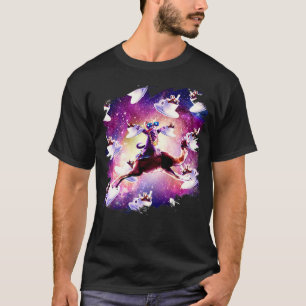 Camiseta Gato Espacial Bandido no Café do Unicórnio Camelo