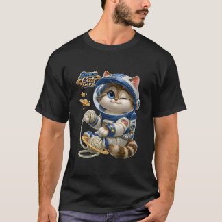 Camiseta Gato Espacial Cochilando Astronauta Fofo Gatinho c