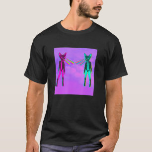 Camiseta Gato espacial com olhos laser Vaporwave