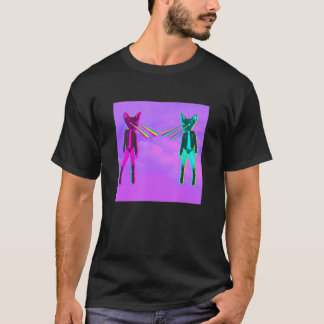 Camiseta Gato espacial com olhos laser Vaporwave