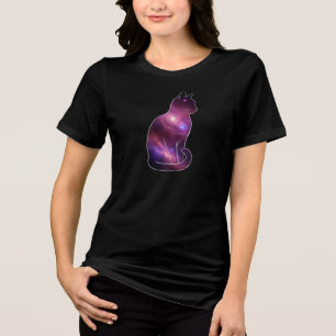 Camiseta Gato Espacial Cósmico Gráfico
