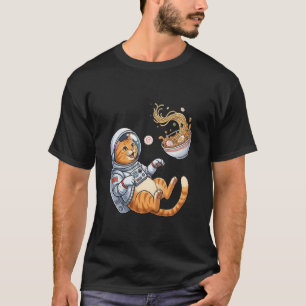 Camiseta Gato Espacial Divertido Ramen Japonês Kawaii Anime