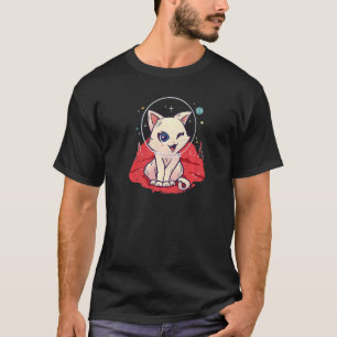 Camiseta Gato Espacial Engraçado - Ocupe Marte ao Modo Gati