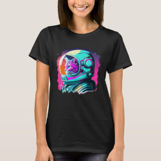 Camiseta Gato Espacial Estético Vaporwave Anos 80 90 Astron