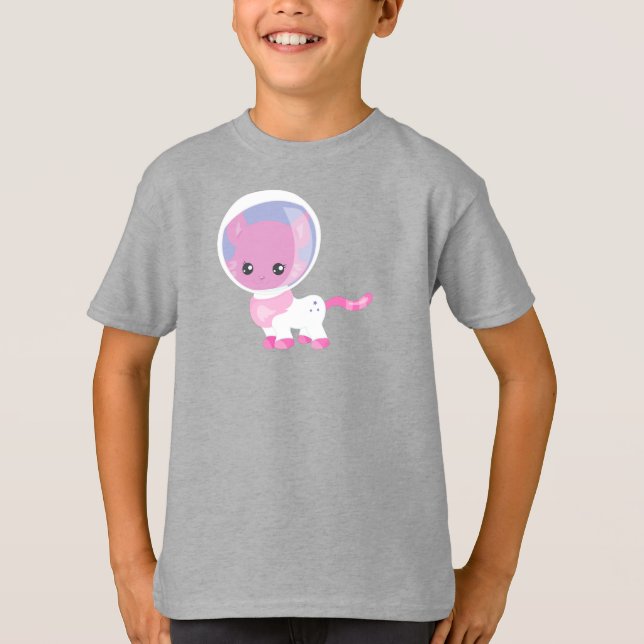 Camiseta Gato Espacial, Gato Bonito, Cosmonauta, Astronauta (Frente)